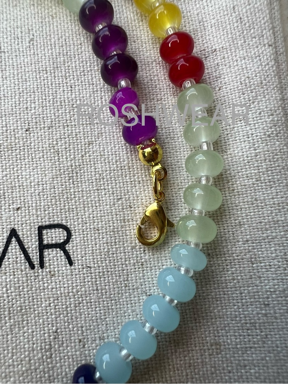 Gold Charm Beaded Necklace with Blue Heart Pendant - Picture 6 of 8